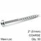KREG Zinc Pocket Hole Screws 51mm 2.00' #8 Coarse Thread Mx Loc 50ct